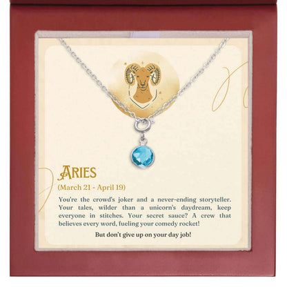 Aries Zodiac - Birthstone NecklaceA minimalist birthstone necklace, perfect for celebrating birthdays. Adds a finishing touch to outfits. Ideal gift for loved ones.Moving Phrases