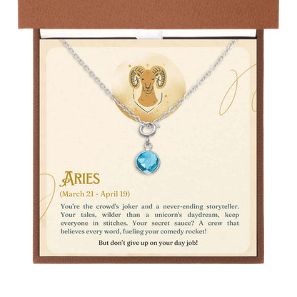 Aries Zodiac - Birthstone NecklaceA minimalist birthstone necklace, perfect for celebrating birthdays. Adds a finishing touch to outfits. Ideal gift for loved ones.Moving Phrases