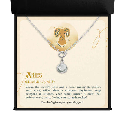 Aries Zodiac - Birthstone NecklaceA minimalist birthstone necklace, perfect for celebrating birthdays. Adds a finishing touch to outfits. Ideal gift for loved ones.Moving Phrases