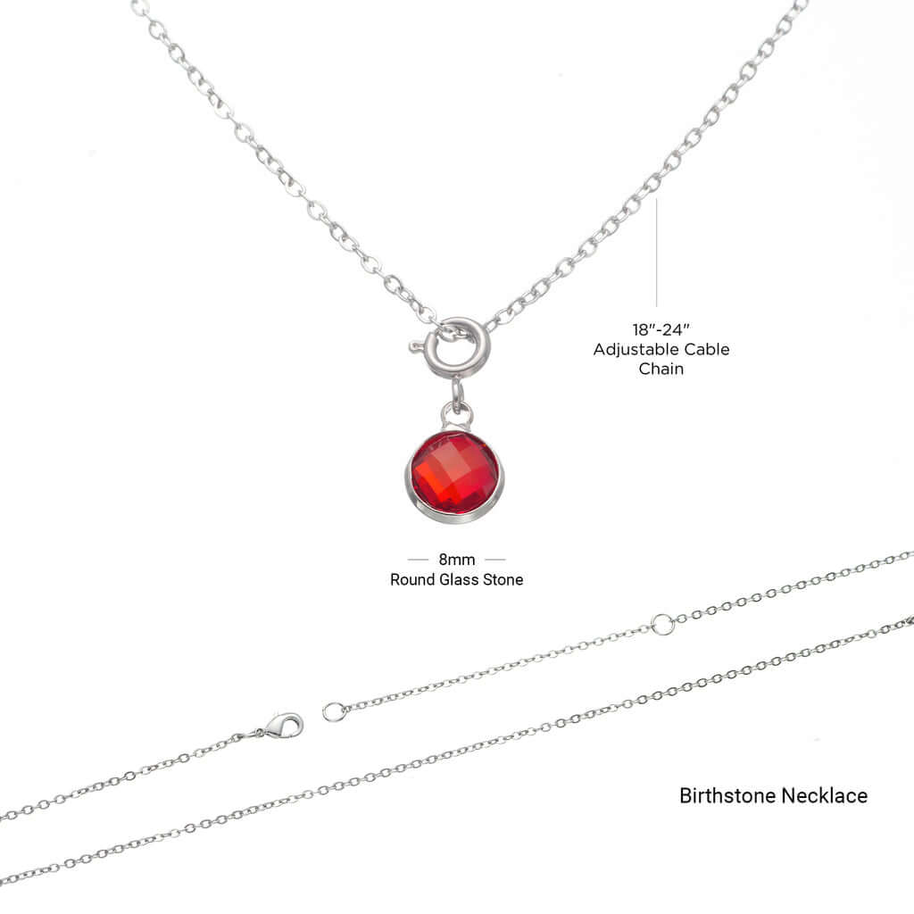 Congrats to the Grad - Birthstone NecklaceA minimalist birthstone necklace that incorporates the color of each birth month from Mom and Dad for graduation. Perfect gift for the perfect event.Moving Phrases