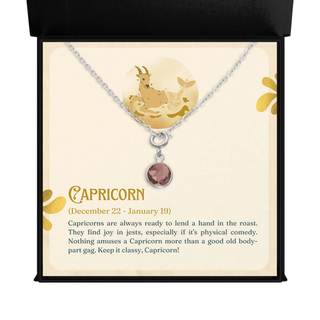 Capricorn 2 - Birthstone NecklaceA minimalist birthstone necklace, perfect for celebrating birthdays. Adds a finishing touch to outfits. Ideal gift for loved ones.Moving Phrases