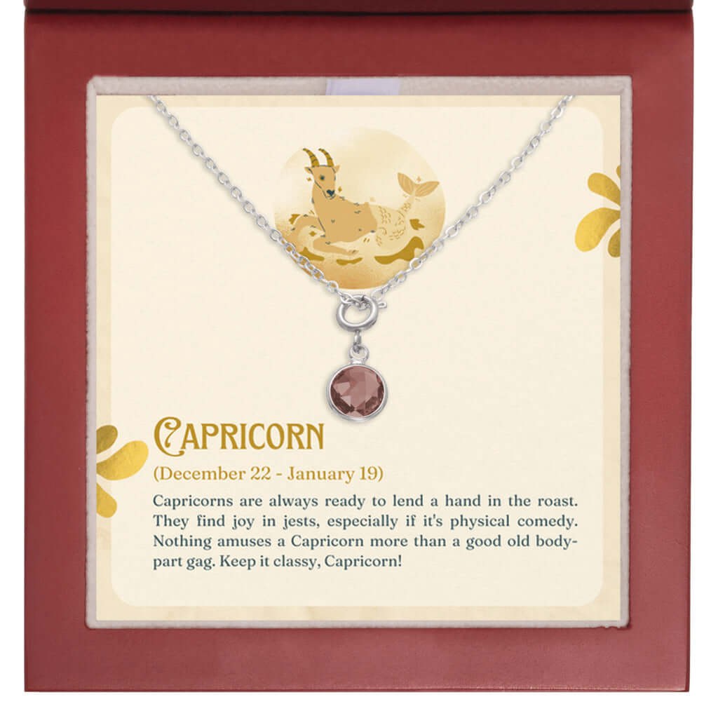 Capricorn 2 - Birthstone NecklaceA minimalist birthstone necklace, perfect for celebrating birthdays. Adds a finishing touch to outfits. Ideal gift for loved ones.Moving Phrases