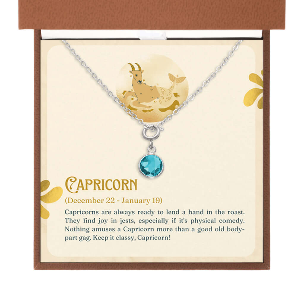 Capricorn 2 - Birthstone NecklaceA minimalist birthstone necklace, perfect for celebrating birthdays. Adds a finishing touch to outfits. Ideal gift for loved ones.Moving Phrases