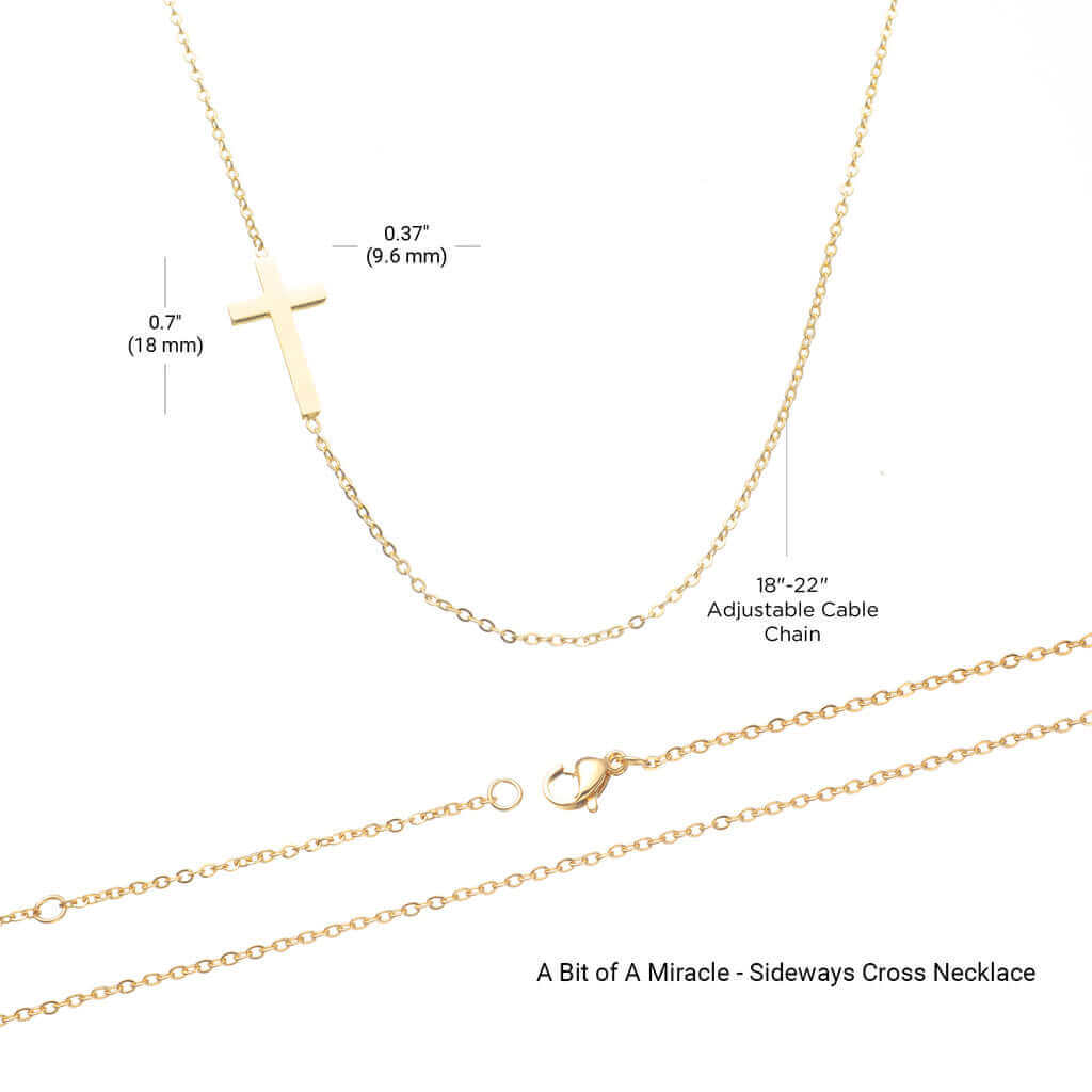 To My Daughter, May your hat fly - Sideways Cross NecklaceGet this Graduation Gift for your Daughter! Minimalist 'Bit of A Miracle' necklace with a sideway cross pendant expresses faith gracefully.Moving Phrases