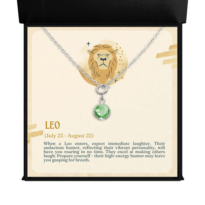 Leo Zodiac - Birthstone NecklaceA minimalist birthstone necklace, perfect for celebrating birthdays. Adds a finishing touch to outfits. Ideal gift for loved ones.Moving Phrases