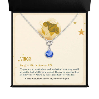 Virgo Zodiac - Birthstone NecklaceA minimalist birthstone necklace, perfect for celebrating birthdays. Adds a finishing touch to outfits. Ideal gift for loved ones.NecklacesMoving Phrases