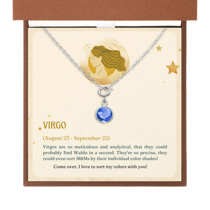 Virgo Zodiac - Birthstone NecklaceA minimalist birthstone necklace, perfect for celebrating birthdays. Adds a finishing touch to outfits. Ideal gift for loved ones.NecklacesMoving Phrases