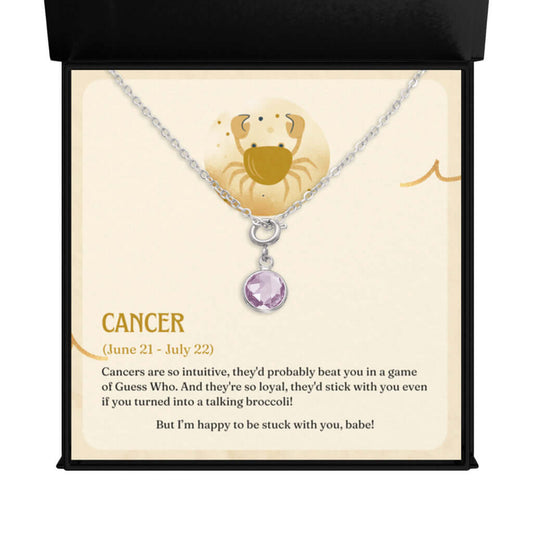 Cancer Zodiac - Birthstone NecklaceA minimalist birthstone necklace, perfect for celebrating birthdays. Adds a finishing touch to outfits. Ideal gift for loved ones.Moving Phrases