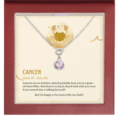 Cancer Zodiac - Birthstone NecklaceA minimalist birthstone necklace, perfect for celebrating birthdays. Adds a finishing touch to outfits. Ideal gift for loved ones.Moving Phrases