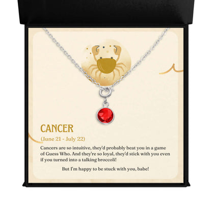 Cancer Zodiac - Birthstone NecklaceA minimalist birthstone necklace, perfect for celebrating birthdays. Adds a finishing touch to outfits. Ideal gift for loved ones.Moving Phrases