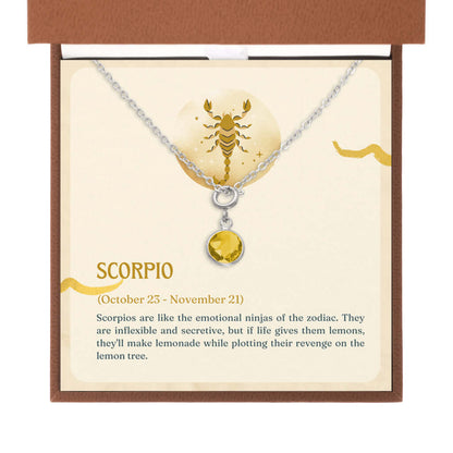 Scorpio Zodiac - Birthstone NecklaceA minimalist birthstone necklace, perfect for celebrating birthdays. Adds a finishing touch to outfits. Ideal gift for loved ones.Moving Phrases