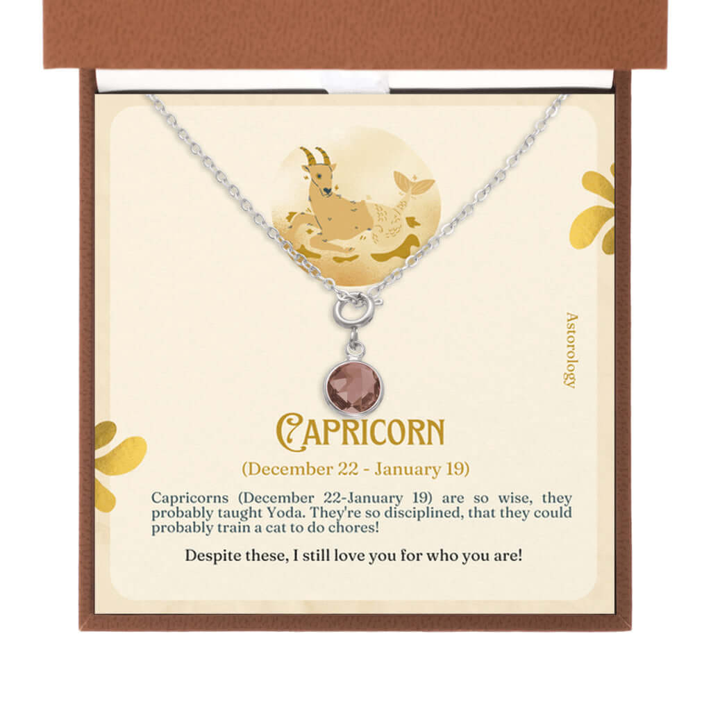 Capricorn 1 - Birthstone NecklaceA minimalist birthstone necklace, perfect for celebrating birthdays. Adds a finishing touch to outfits. Ideal gift for loved ones.Moving Phrases