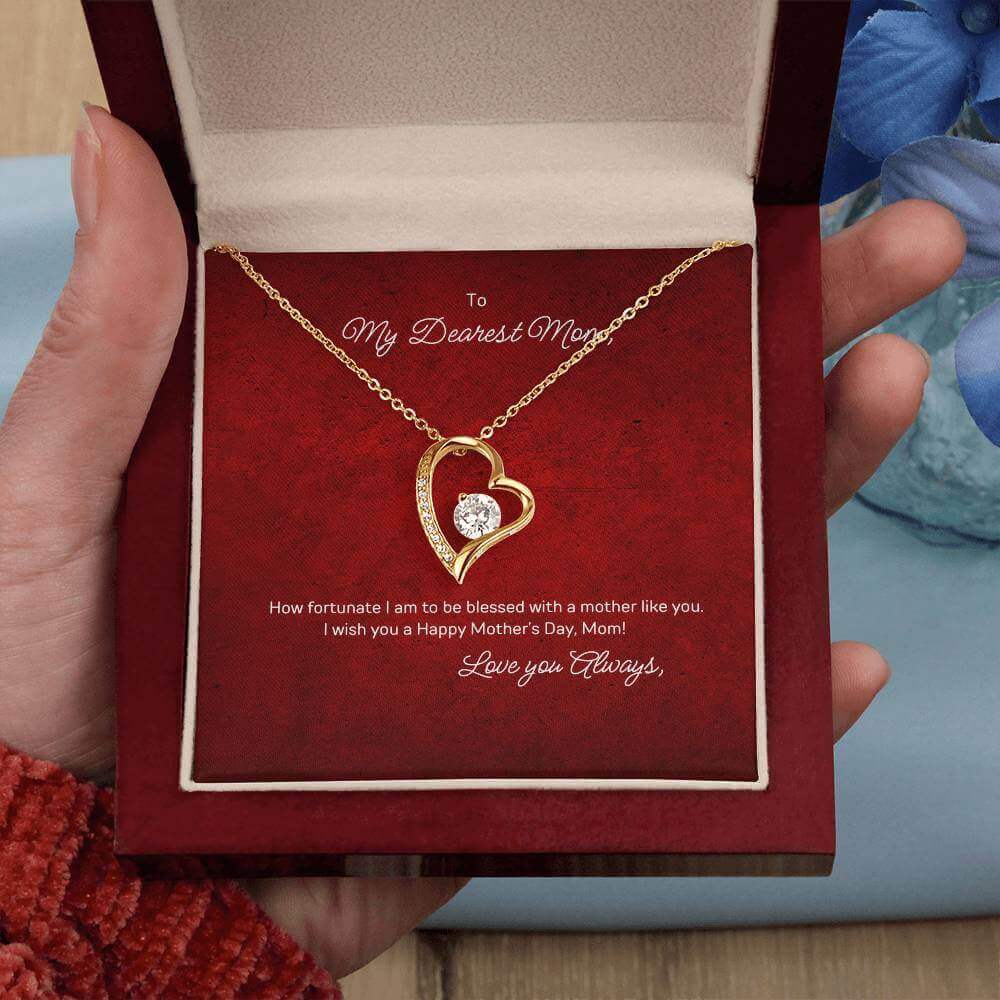 Forever Love Necklace for Mom - Mother's Day GiftSurprise your mom this Mother's Day with our Forever Love Necklace, featuring a heartfelt message card. Perfect blend of love and sparkle.Moving Phrases