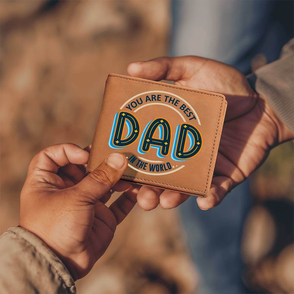 You are the Best Dad - Graphic Leather WalletShow your Dad he's the Best Dad with our Graphic Leather Wallet, an unforgettable gift. Handcrafted with genuine full-grain cowhide, this bifold wallet offersMoving Phrases