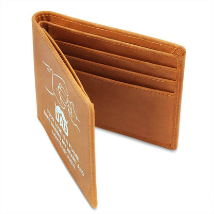 Dad, your love is a flame - Graphic Leather WalletGift a quality Graphic Leather Wallet! Made from full grain cowhide, it ages beautifully. Comes in a stylish gift box.Moving Phrases