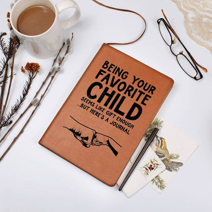 Being your favorite child seems - Graphic Leather JournalVenture beyond with the Graphic Leather Journal. Ideal for goal setting and organization, it features a bookmark and elastic closure.Moving Phrases