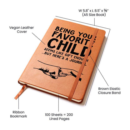 Being your favorite child seems - Graphic Leather JournalVenture beyond with the Graphic Leather Journal. Ideal for goal setting and organization, it features a bookmark and elastic closure.Moving Phrases