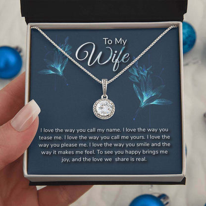 To My Wife, I love the way you call my name - Eternal Hope Necklace | Moving Phrases