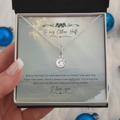 Eternal Hope Necklace for Your Beloved - Shine TogetherIgnite love with the Eternal Hope Necklace. A symbol of light and love for your other half. Perfect sparkle to express your affection.Moving Phrases