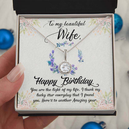 To My Beautiful Wife, Happy Birthday - Eternal Hope Necklace | Moving Phrases