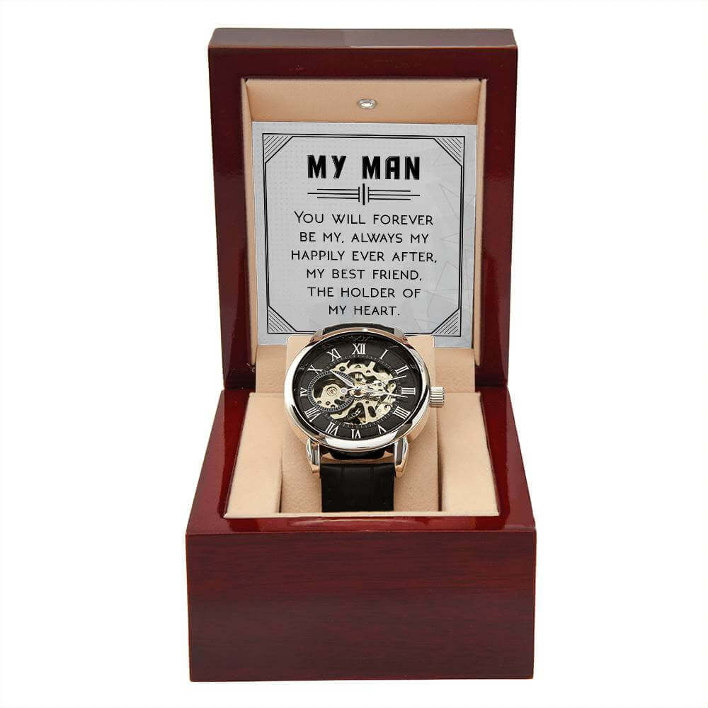 My Man, You will forever be my - Men's Openwork Watch | Moving Phrases