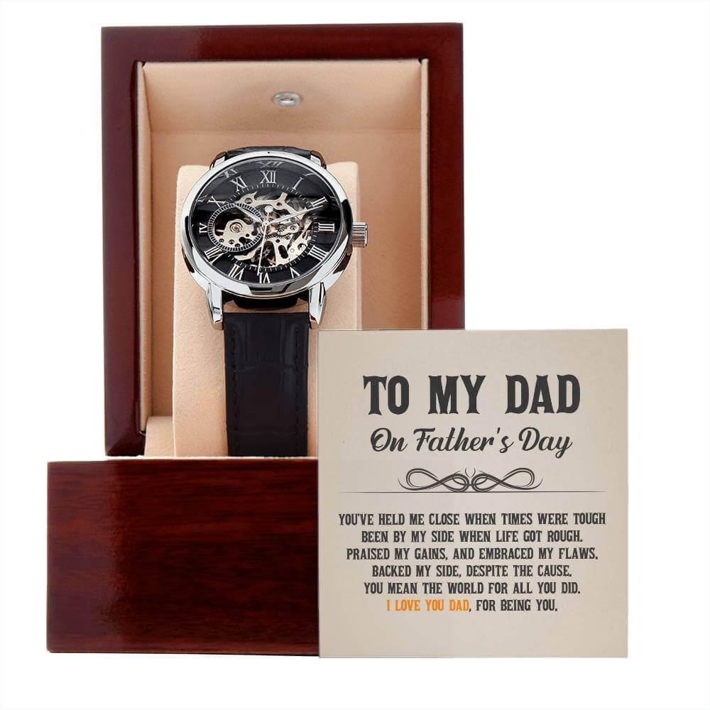 To My Dad on Father's Day - Openwork WatchGift your dad our Openwork Watch this Father's Day - a blend of classic and modern design, built to last. A testament to timeless elegance.Moving Phrases