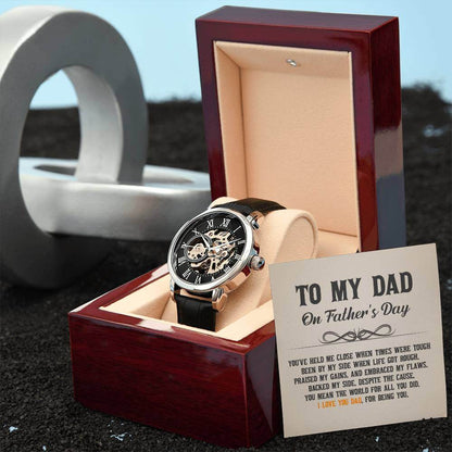 To My Dad on Father's Day - Openwork WatchGift your dad our Openwork Watch this Father's Day - a blend of classic and modern design, built to last. A testament to timeless elegance.Moving Phrases