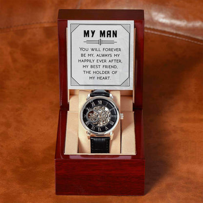 My Man, You will forever be my - Men's Openwork Watch | Moving Phrases