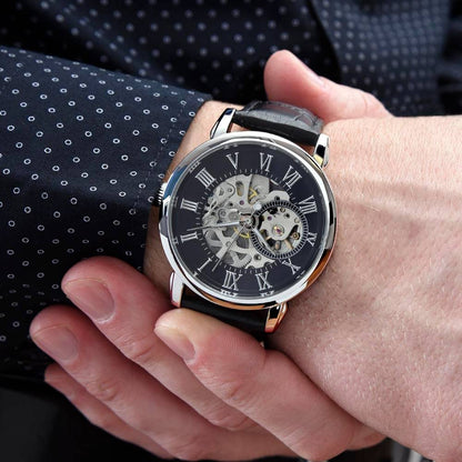 My Man, You Will Forever Be My - Openwork WatchThis message card says: My Man, you will forever be my always, my happily ever after. My best friend. The holder of my heart. Give the gift of luxury with this handsome and daring timepiece. The Openwork Watc