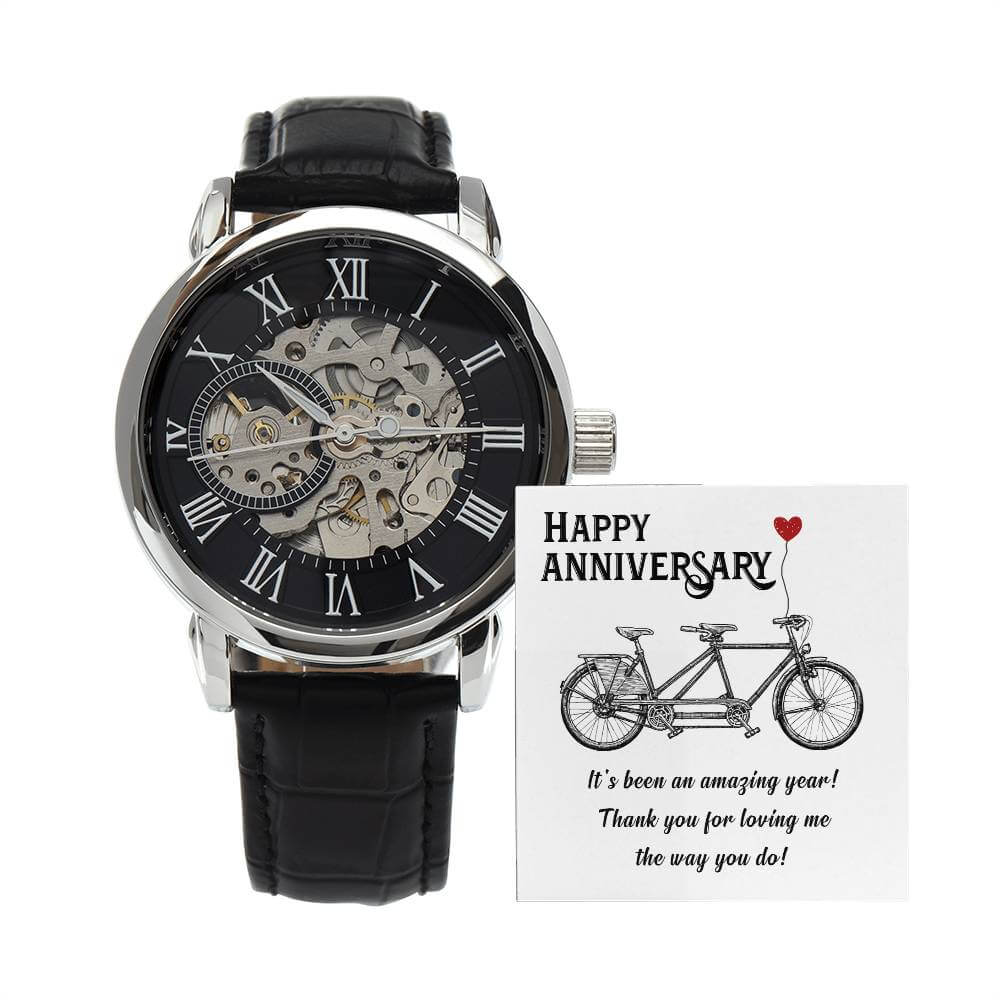 Happy Anniversary, It's been an amazing yearGift your significant other our Openwork Watch on your Anniversary - a blend of classic and modern design, built to last. A mark to remember your life together.Moving Phrases