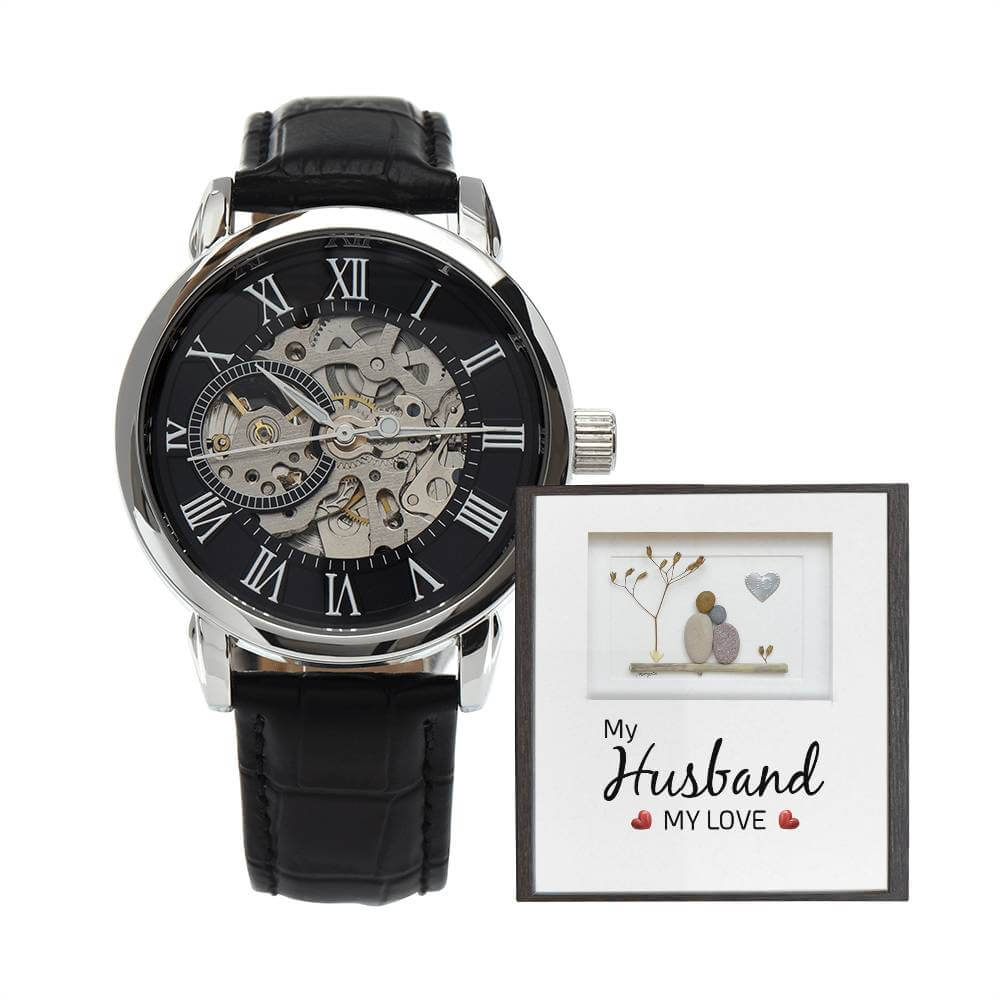 To My Husband, My Love, my gift to you.Give the gift of luxury with this Openwork Watch is the perfect blend of classic design and modern styling, making it an remarkably essential accessory.Moving Phrases