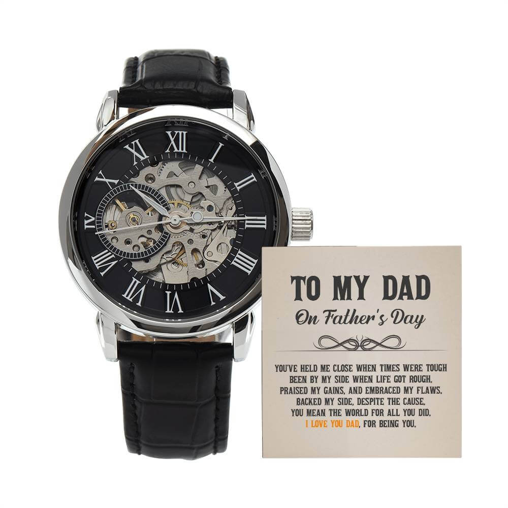 To My Dad on Father's Day - Openwork WatchGift your dad our Openwork Watch this Father's Day - a blend of classic and modern design, built to last. A testament to timeless elegance.Moving Phrases