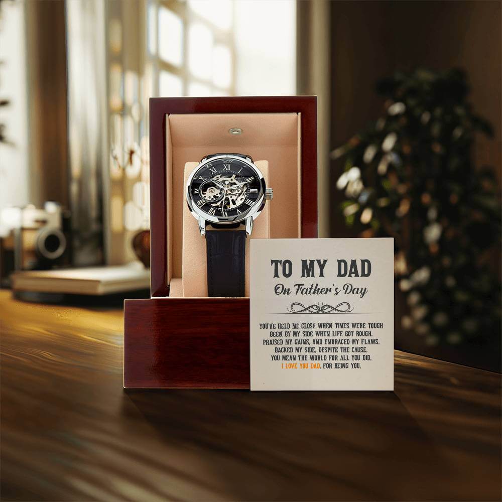 To My Dad on Father's Day - Openwork WatchGift your dad our Openwork Watch this Father's Day - a blend of classic and modern design, built to last. A testament to timeless elegance.Moving Phrases