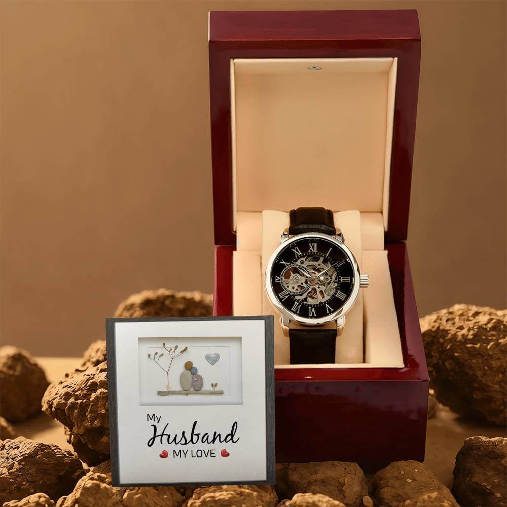 To My Husband, My Love, my gift to you.Give the gift of luxury with this Openwork Watch is the perfect blend of classic design and modern styling, making it an remarkably essential accessory.Moving Phrases