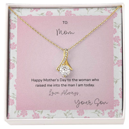 To Mom, Happy Mother's Day - Alluring Beauty NecklaceMother's Day gift: an Alluring Beauty necklace with a petite ribbon pendant to show love and appreciation to mom.Moving Phrases