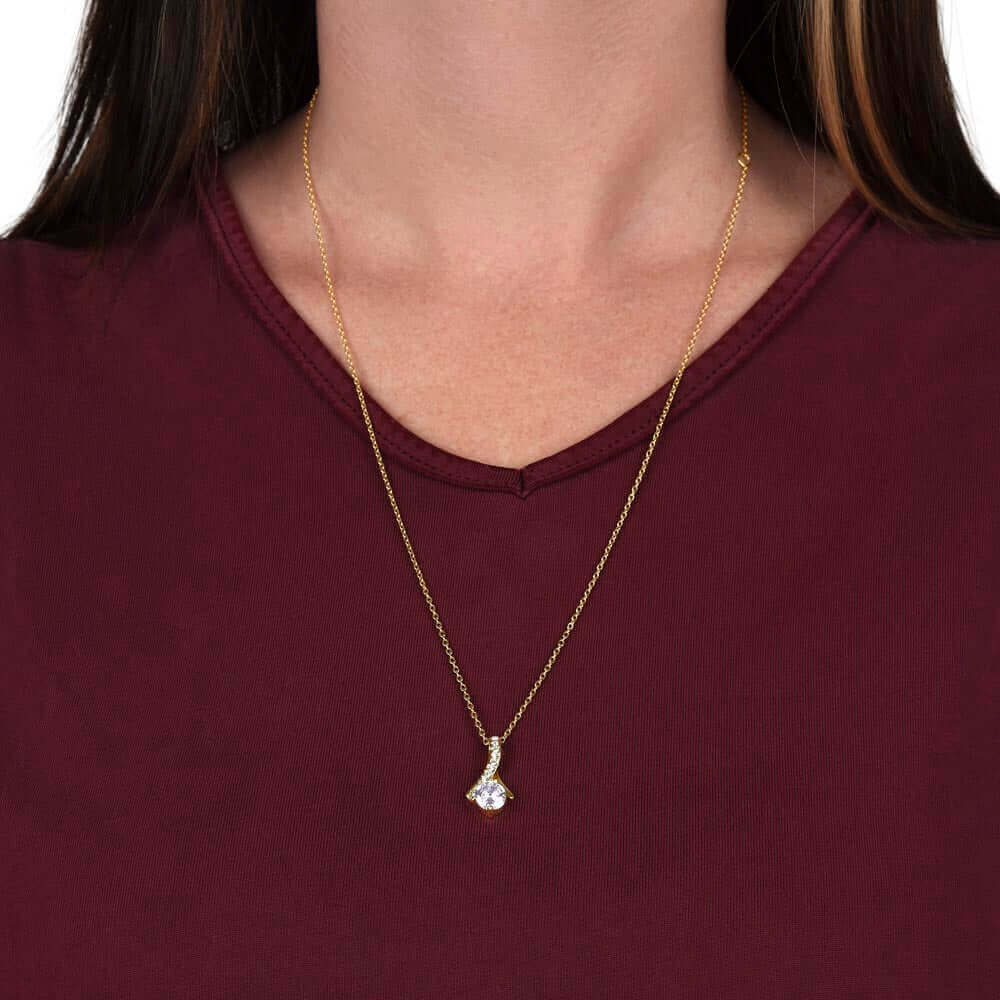 To Mom, Happy Mother's Day - Alluring Beauty NecklaceMother's Day gift: an Alluring Beauty necklace with a petite ribbon pendant to show love and appreciation to mom.Moving Phrases