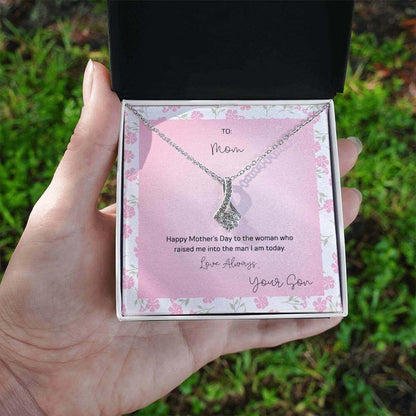 To Mom, Happy Mother's Day - Alluring Beauty NecklaceMother's Day gift: an Alluring Beauty necklace with a petite ribbon pendant to show love and appreciation to mom.Moving Phrases