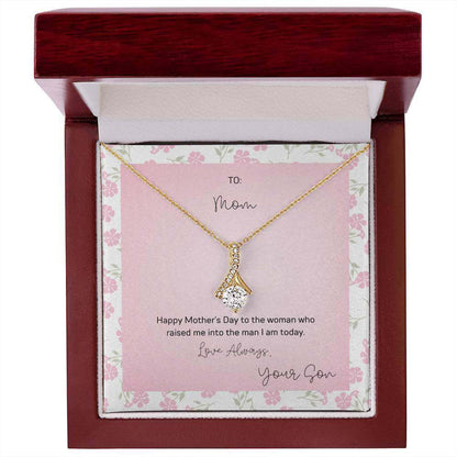 To Mom, Happy Mother's Day - Alluring Beauty NecklaceMother's Day gift: an Alluring Beauty necklace with a petite ribbon pendant to show love and appreciation to mom.Moving Phrases