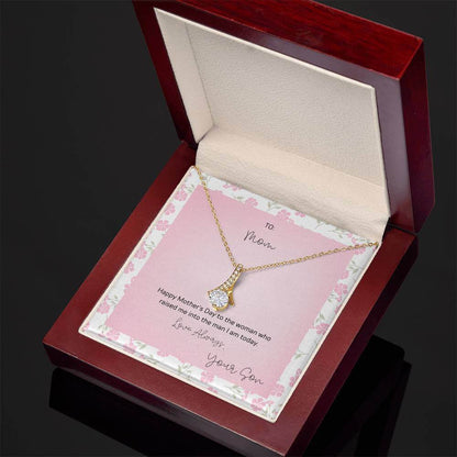 To Mom, Happy Mother's Day - Alluring Beauty NecklaceMother's Day gift: an Alluring Beauty necklace with a petite ribbon pendant to show love and appreciation to mom.Moving Phrases