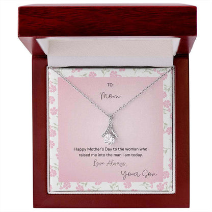 To Mom, Happy Mother's Day - Alluring Beauty NecklaceMother's Day gift: an Alluring Beauty necklace with a petite ribbon pendant to show love and appreciation to mom.Moving Phrases