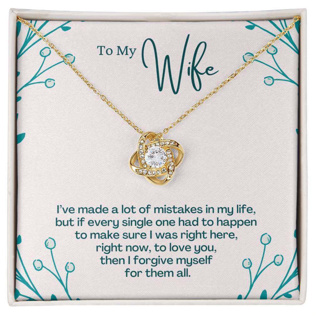 Love Knot Necklace – Perfect Apology Gift for WifeSurprise your wife with the Love Knot Necklace – a symbol of your everlasting love. A heartfelt apology gift she'll cherish.Moving Phrases