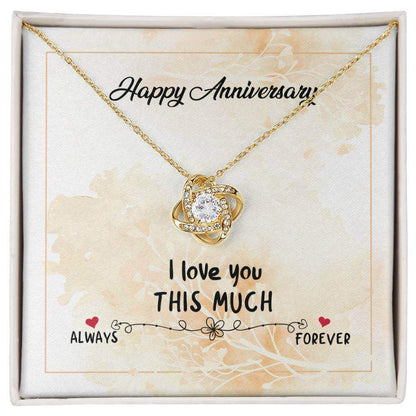 Love Knot Necklace - Perfect Happy Anniversary GiftSurprise your love with a Love Knot Necklace, the symbol of unbreakable bond. Luxurious cubic zirconia on gold or steel. Shop the perfect anniversary gift!Moving Phrases