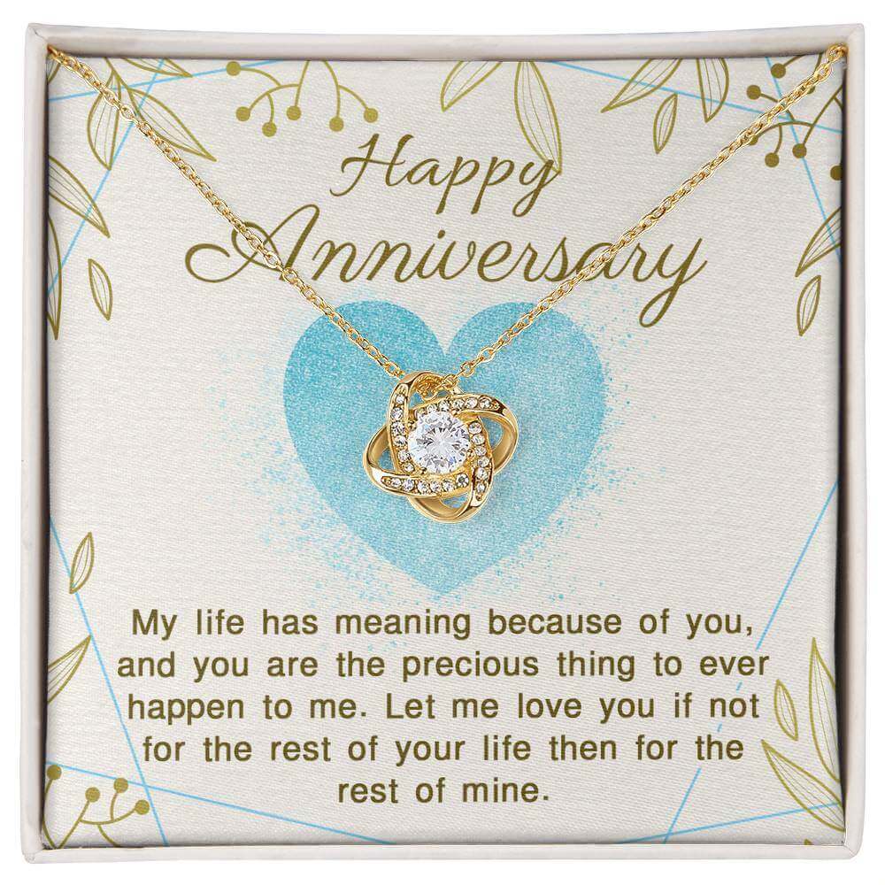 Anniversary Love Knot Necklace - Celebrate Eternal BondCherish your love with the stunning Love Knot Necklace. Perfect for anniversaries, symbolizing the unbreakable bond you share.Moving Phrases