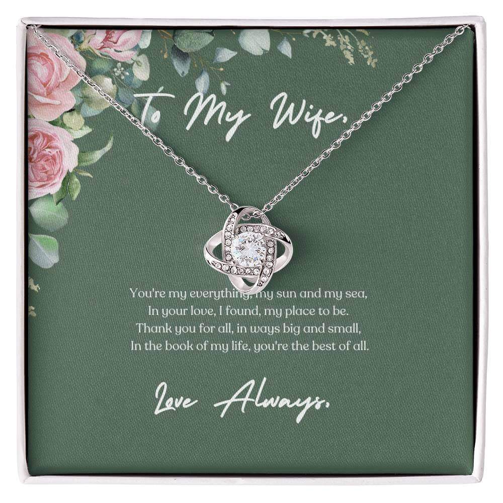 You're my everything, my sun and my sea - Love Knot Necklace | Moving Phrases