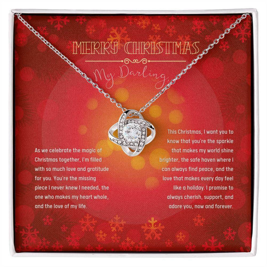 With your Darling a Merry Christmas with our Love Knot Necklace