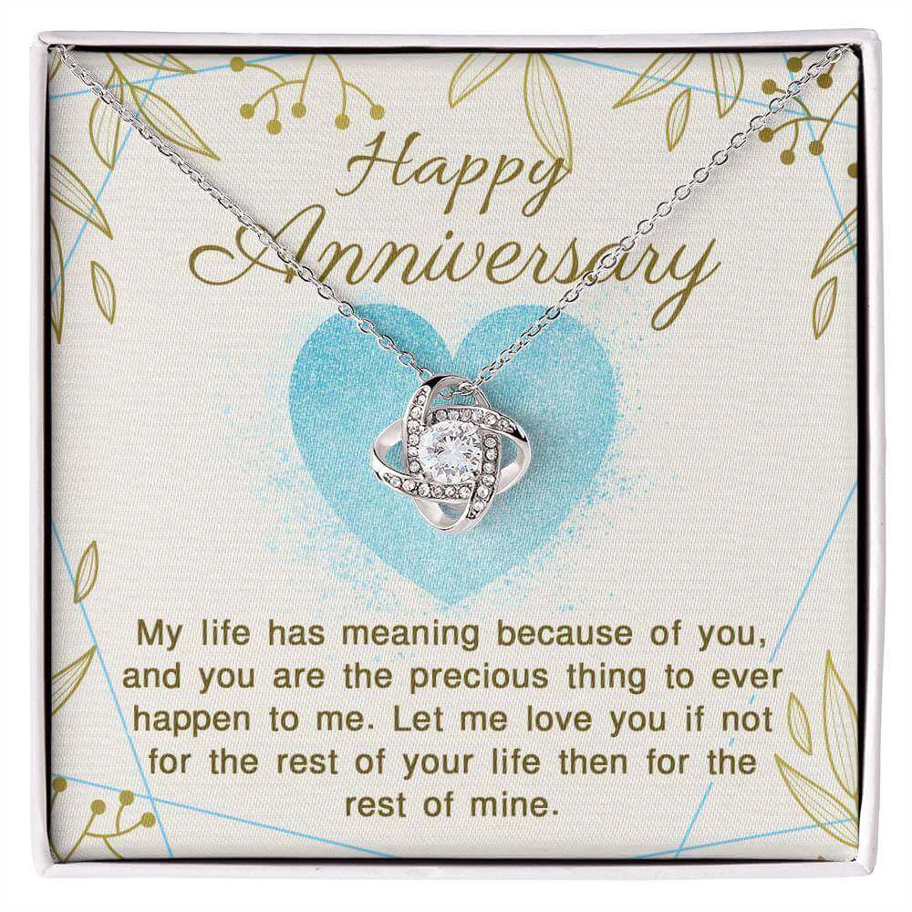 Anniversary Love Knot Necklace - Celebrate Eternal BondCherish your love with the stunning Love Knot Necklace. Perfect for anniversaries, symbolizing the unbreakable bond you share.Moving Phrases