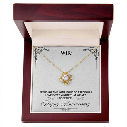 Love Knot Necklace - Perfect Anniversary Gift for WifeSurprise your wife with a Love Knot Necklace for your anniversary. Precious moments & unbreakable love captured in cubic zirconia.Moving Phrases