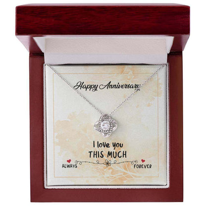 Love Knot Necklace - Perfect Happy Anniversary GiftSurprise your love with a Love Knot Necklace, the symbol of unbreakable bond. Luxurious cubic zirconia on gold or steel. Shop the perfect anniversary gift!Moving Phrases