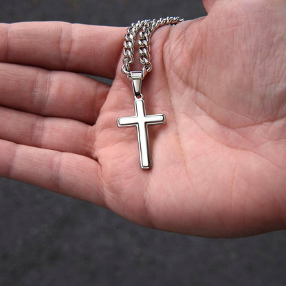 God doesn't give the hardest - Artisan Cross CubanProudly wear the Cuban Chain with Artisan Cross Necklace, a perfect gift for special occasions or daily use.Moving Phrases