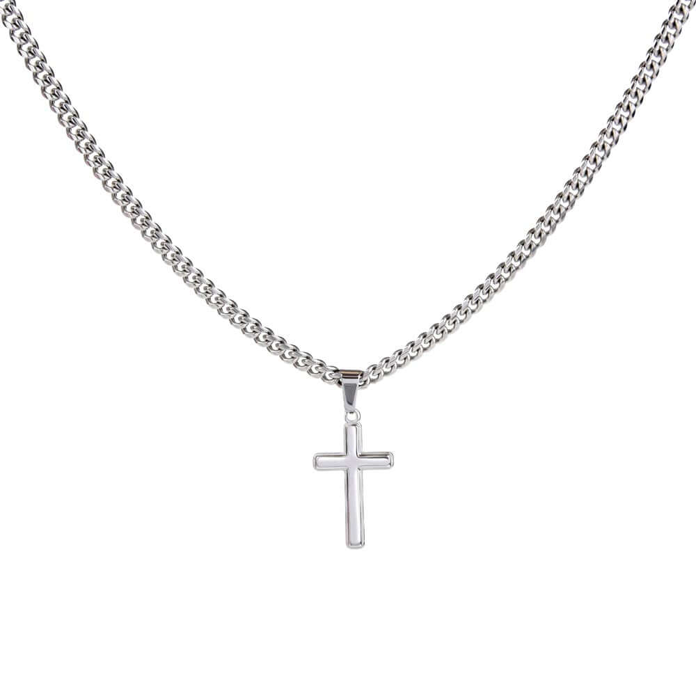 To My Son, Be a Warrior - Artisan Cross CubanProudly wear the Cuban Chain with Artisan Cross Necklace, a perfect gift for special occasions or daily use. Comes with a lovely message.Moving Phrases